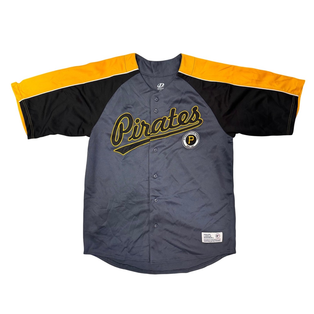 Dynasty Pittsburgh Pirates MLB Baseball Jersey Grey Black Gold Stitched Logo L